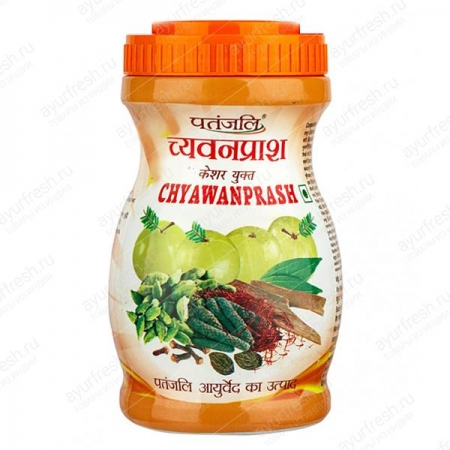 Чаванпраш с шафраном 500 г, (Chyawanprash with Saffron, Patanjali)