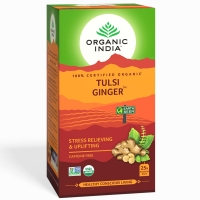 Чай Тулси и Имбирь марки Органик Индия, 25 пакетиков, Tulsi Ginger Organic India 