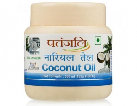 Масло Кокосовое 200 мл (банка), Patanjali Coconut Oil 