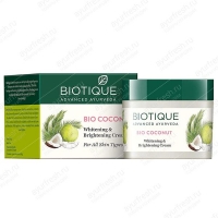 Био Кокос - Отбеливающий и осветляющий крем 50 г, Biotique