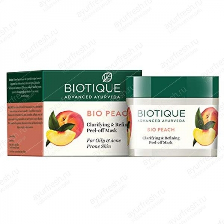 Маска-пленка для лица Биотик Персик (Biotique Bio Peach Clarifying & Refining Peel-off Mask) 50г