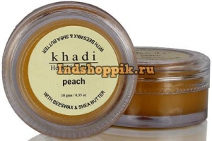 Бальзам для губ Персик с пчелиным воском и маслом Ши 10 г Natural Peach Lip Balm- with beeswax & shea butter