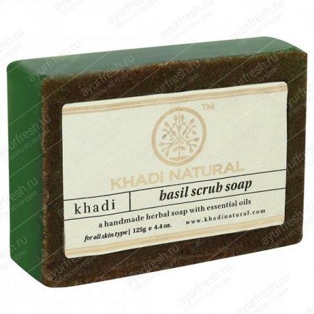 Мыло скраб ручной работы Базилик 125 г Khadi Basil Scrub Soap