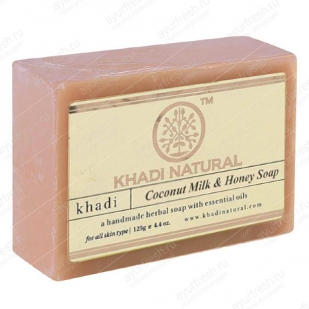 Мыло ручной работы Кокосовое молоко и Мед 125 г Khadi Coconut Milk & Honey Soap