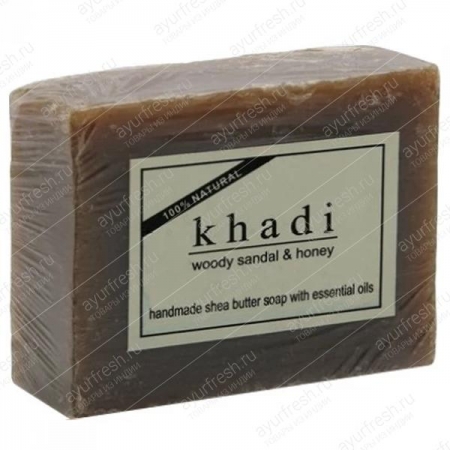 Масляное мыло Сандал и Мед 100 г Khadi Woody Sandal & Honey Soap