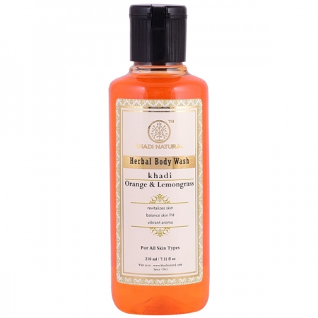 Гель для душа Апельсин и Лимонник 210 мл Khadi Orange & Lemongrass Body Wash