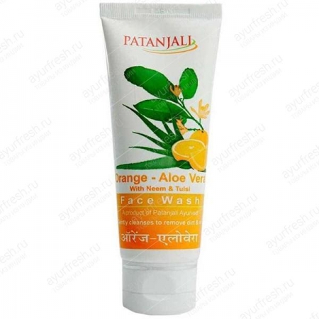 Гель для умывания Апельсин и Алое вера 60 г Patanjali Orange Aleovera Face Wash