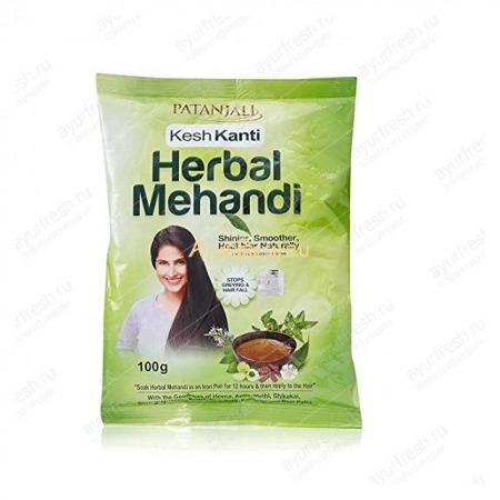 Хна Натуральная 100 г 10 трав, Patanjali Herbal mehandi