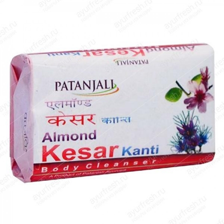 Мыло Миндаль и Шафран 75 г Patanjali Kanti Almond Kesar Soap