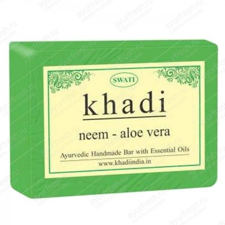 Мыло ручной работы Ним и Алое 125 г Khadi Neem - Aloe Soap