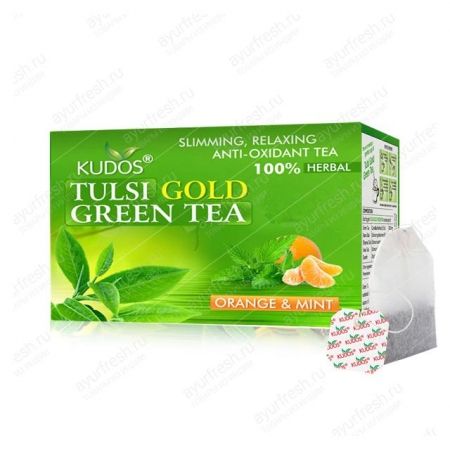 Зеленый чай Апельсин и Мята Tulsi Gold 12 пак. Kudos
