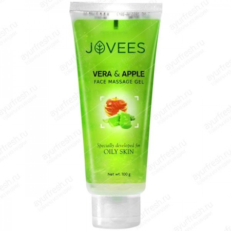 Массажный гель для жирной кожи Яблоко и Алое Джовис 100 гр / Jovees Apple & Vera Face Massage Gel