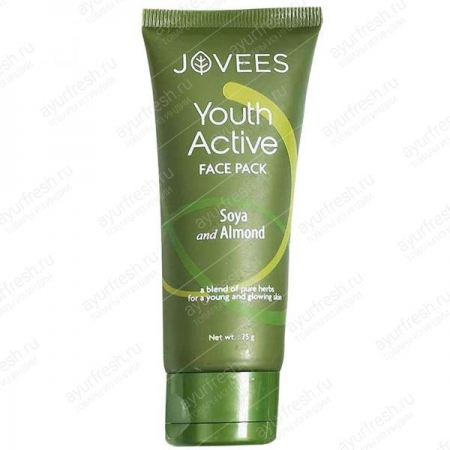 Омолаживающая маска для лица Соя и Миндаль Джовис / Jovees Youth Active Face Pack