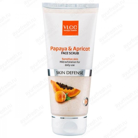 Мягкий скраб для лица с экстрактом папайи и маслом абрикоса 80 г, VLCC Papaya&Apricot Scrub