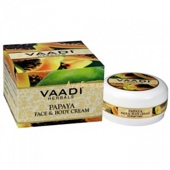 Крем для лица и тела Папайя 150 гр, Vaadi Herbals Papaya Face and Body Cream