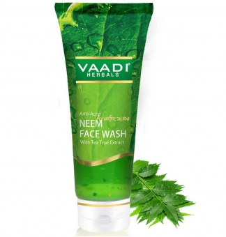 Гель для умывания против прыщей Ним и Чайное дерево 60 мл, Vaadi Anti-Acne Neem Face Wash With Tea Tree Extract