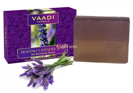 Мыло Восстанавливающее для лица и тела Лаванда и Розмарин 75 г, Vaadi Lavender&Rosemary Soap