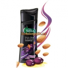 Шампунь Черный Олива и Миндаль, Dabur Vatika Premium Naturals Black Olive & Almond Shampoo 100 Ml