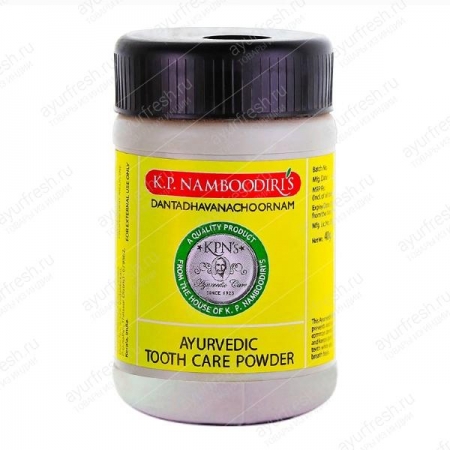 Зубной порошок 40 г, K.P.NAMBOODIRI'S DANTCHOORNAM AYURVEDIC TOOTH CARE POWDER