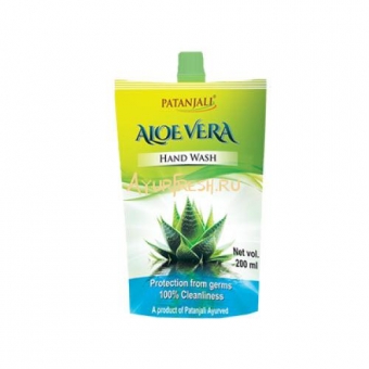 Жидкое мыло Алое вера 200 мл, пакет, Patanjali Aloe vera hand wash