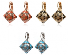 Серьги 2,5*1,5 см Ромбик