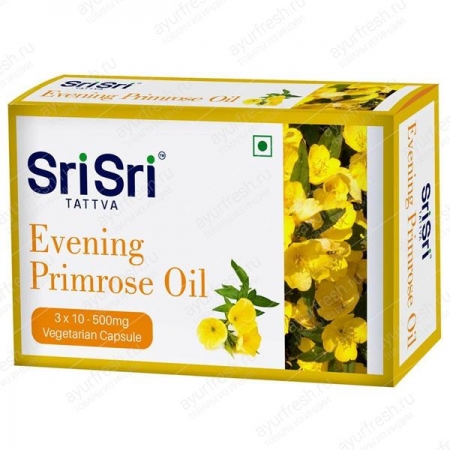 Масло Примулы вечерней в капсулах 3*10, 500 мг Sri Sri Tattva Evening Primrose Oil Capsules-veg