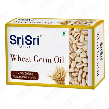 Масло зародышей пшеницы в капсулах 3*10 по 500 мг, Sri Sri Tattva Wheat Germ Oil Capsules -veg