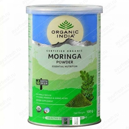 Моринга марки Органик Индия, 100 грамм, Moringa powder Organic India