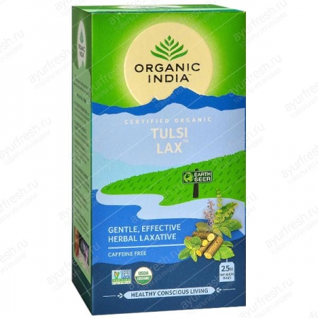 Базиликовый чай Слабительный 25 пак, Tulsi Lax Organic India