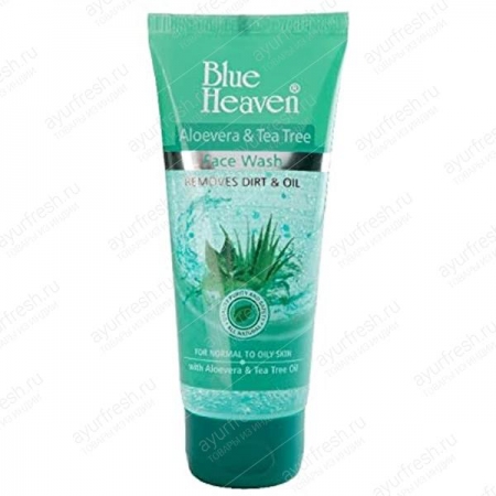 Гель для умывания Алое вера и Чайное дерево 66 мл, Aloe Vera & Tea Tree Face Wash Blue Heaven