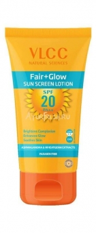 Солнцезащитный лосьон для ровного тона и сияния кожи 50 мл, VLCC Fair+Glow Sun Screen Lotion SPF20