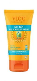 Солнцезащитный гель-крем для Загара 100 г, VLCC De Tan SPF 50 Sunscreen Gel Crème