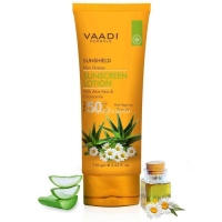 Солнцезащитный лосьон SPF-50 с Алое вера и Ромашкой 110 мл, Vaadi Sunscreen Lotion SPF-50 with Aloe Vera & Chamomile