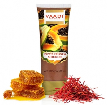 Гель-скраб с Папайя, Мед и Шафран 110 г, Vaadi Papaya Fairness Scrub Gel With Honey & Saffron