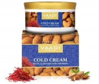 Зимний крем для лица Миндаль, Алое и Шафран 150 г, Vaadi Cold Cream with Almond Oil, Aloe Vera & Saffron