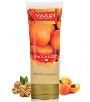 Скраб для лица и тела Грецкий орех и Абрикос 110 г, Vaadi Face & Body Scrub with Walnut & Apricot