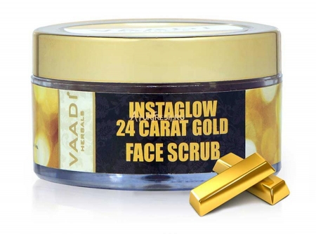 Скраб для лица Золото 24 карата 50 г, Vaadi 24 Carat Gold Scrub - Sandalwood & Turmeric