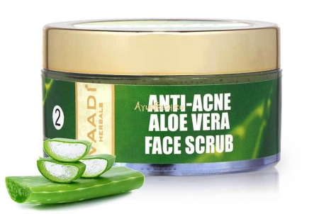 Скраб для лица Против Прыщей с Алое вера 50 г, Vaadi Anti-Acne Aloe Vera Face Scrub