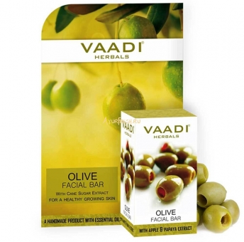 Мыло для лица Олива 25 г, Vaadi Olive Facial Bar with Cane Sugar Extract