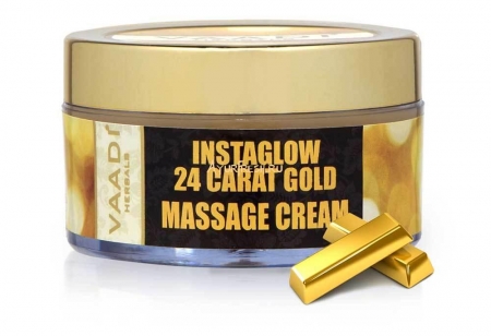 Массажный крем Золото 24 карата 50 г, Vaadi 24 Carat Gold Massage Cream - Kokum Butter & Wheatgerm Oil