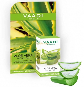 Мыло для лица Алое вера и Чайное дерево 25 г, Vaadi Aloe Vera Facial Bar with Extract of Tea Tree 