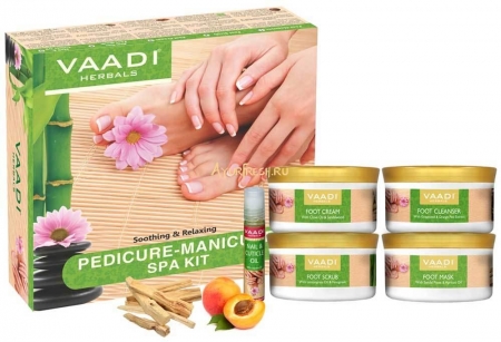 Набор для ухода за ногами 135 мл, Vaadi Pedicure Manicure Spa Kit - Soothing & Refreshing