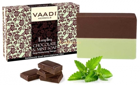 Мыло Шоколад и Мята 75 г, Vaadi Tempting Chocolate & Mint Soap - Deep Moisturising Therapy 