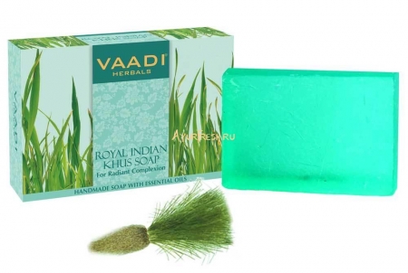 Мыло Ветивер 75 г, Vaadi Royal Indian Khus Soap With Olive & Soyabean Oil