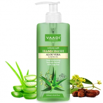 Жидкое мыло Алое вера и Жожоба 250 мл, Vaadi Velvety Soft Aloe Vera & Jojoba Oil Hand Wash 