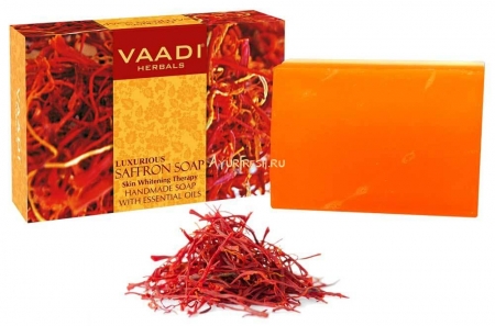 Мыло Шафран 75 г, Vaadi Luxurious Saffron Soap - Skin Whitening Therapy 