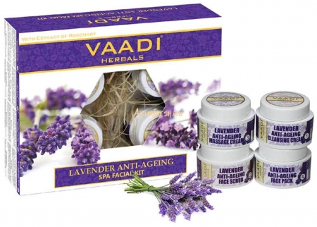 Набор Лаванда 70 г, Vaadi Lavender Anti-Ageing SPA Facial Kit with Rosemary Extract 