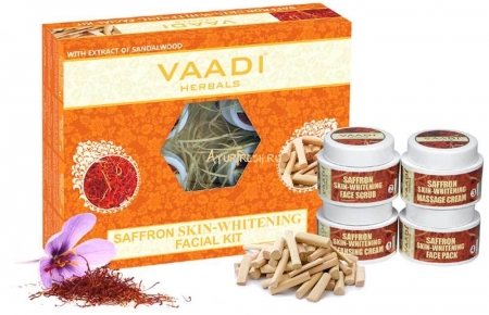 Набор Шафран 70 г, Vaadi Saffron Skin-Whitening Facial Kit With Sandalwood Extract