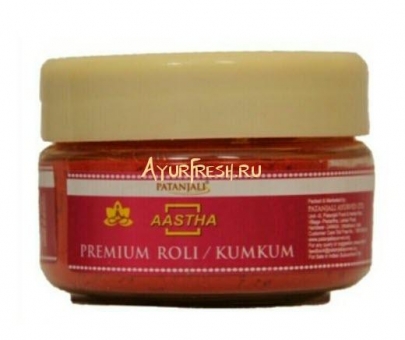 Кумкум порошок 25 г, Patanjali Aastha Premium Roli/Kumkum