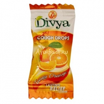 Леденцы от кашля 300 шт Апельсин, Patanlali Divya cough drops (jar) 